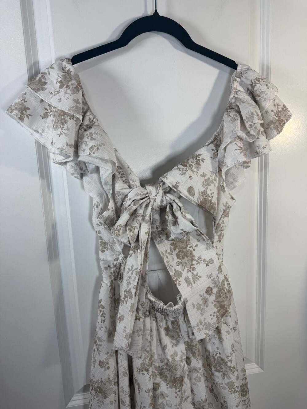 Altar'd State Floral Ruffle Tie-Back Mini Dress - Picture 5 of 6